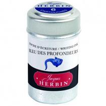 Tinta em Cartucho p/ Caneta Tinteiro Herbin Bleu des Profondeurs Tinta em Cartucho p/ Caneta Tinteiro Herbin Bleu des Profondeurs