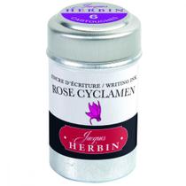 Tinta em Cartucho p/ Caneta Tinteiro Herbin Rose Cyclamen