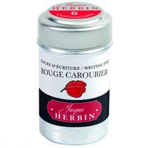 Tinta em Cartucho p/ Caneta Tinteiro Herbin Rouge Caroubier