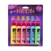 Tinta em tecido Tulip Dimensional Neon 37 ml, pacote com 6