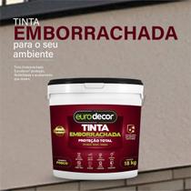 Tinta Emborrachada 18kg Impermeabilizante Rende 125m² Eurodecor Galão Várias Cores
