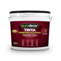 Tinta Emborrachada Eurodecor Fosca Impermeável Flexível Antimofo Alta Durabilidade 1Kg Branco