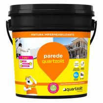 Tinta Emborrachada Parede Premium Branca 18kg Impermeabilizante Quartzolit