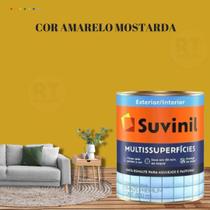 Tinta Epoxi Cozinhas e Banheiros Cor Amarelo Multissuperfícies 800ml Suvinil Base Água Antimofo Lavável.