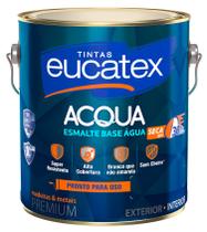 Tinta Esmalte Acetinado Acqua Metal Madeira Eucatex 3,6L 6 Cores