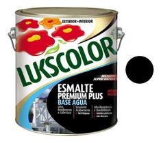 Tinta Esmalte Base Água 3.6lt Lukscolor Preto Acetinado