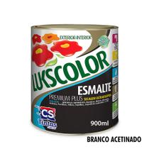 .: Tinta Esmalte Base Água Premium Plus Lukscolor - ACETINADO BRANCO - 900ml  :.