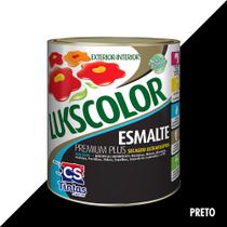 Tinta Esmalte Base Água Premium Plus Lukscolor Brilhante - 900ml - PRETO