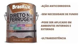 Tinta Esmalte Direto na Ferrugem Cor Preto 3,6L Brasilux