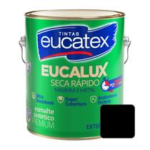 Tinta Esmalte Eucalux Seca Rápido Premium Preto Fosco 3,6 Litros