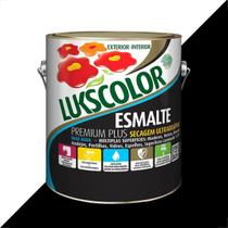 Tinta esmalte lukscolor base agua acetinado 3600ml preto