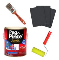Tinta Esmalte Madeira Metal Parede Mdf 900ml Lixa Rolo