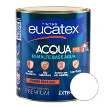 Tinta Esmalte Madeira Metal PVC Alumínio Base Água Acetinado Acqua 900ml Eucatex - Branco