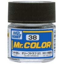 Tinta Esmalte Mr.Color C038 Verde Oliva Semibrilhante Drab (2) Gunze Gumrc38