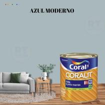 Tinta Esmalte Sintético Base Água Cor Azul 800ml Coral Coralit Total Zero Acetinado p/Madeiras e Metais e Pintura em Artesanato de MDF.