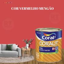 Tinta Esmalte Sintético Base Água Cor Vermelho 800ml Coral Coralit Total Zero Brilhante p/Madeiras e Metais e Pintura em Artesanato de MDF.