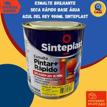Tinta Esmalte Sintético Brilhante Seca Rápido base Água Azul Del Rey 900ml Sinteplast