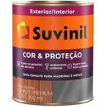 Tinta Esmalte Sintético Cor e Proteção Acetinado Para Madeira e Metal 900ml Branco - 53384765 - SUVINIL