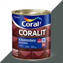 Tinta esmalte sintetico coralit 900ml cinza escuro ultra resistente