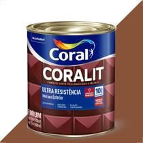 Tinta esmalte sintetico coralit 900ml marrom conhaque ultra resistente