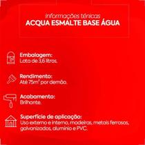 Tinta esmalte sintetico eucatex 3600ml base agua branco brilhante pronto para uso