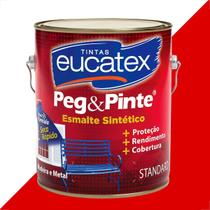 Tinta esmalte sintetico eucatex 3600ml vermelho brilhante peg pinte