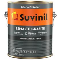 Tinta Esmalte Sintético Fosca para Metais 3,6 Litros Grafite Escuro - 53404110 - SUVINIL Tinta Esmalte Sintético Fosca para Metais 3,6 Litros Grafite Escuro - 53404110 - SUVINIL