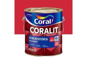 Tinta Esmalte Sintético Premium Brilhante Coralit Tradicional Vermelho 3,6 Litros