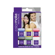 Tinta Facial Artistica ColorMake Com 06 Cores + Pincel Tinta Facial Artistica ColorMake Com 06 Cores + Pincel