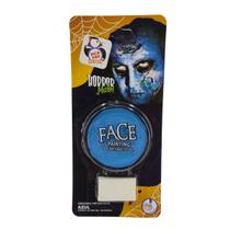 Tinta Facial Azul Horror Make com Esponja Maquiagem Artística Halloween