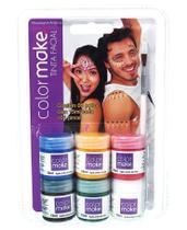 Tinta Facial Líquida Color Make - 6 Cores + Pincel