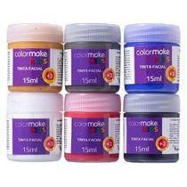 Tinta facial líquida infantil Colormake Kids 6 potes