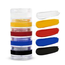 Tinta Facial Maquiagem Artística Cremosa com 5 Cores Amarelo Vermelho Azul Preto Branco 4g ColorMake