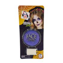 Tinta Facial Roxo Horror Make com Esponja Maquiagem Artística Halloween Tinta Facial Roxo Horror Make com Esponja Maquiagem Artística Halloween