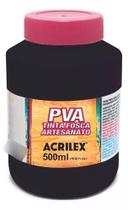 Tinta Fosca Acrilex 100ml PVA para Artesanato em Gesso e Cerâmica e Criação de Decoração Preto