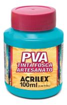 Tinta Fosca Artesanato PVA 100ml Turquesa Acrilex c/6un