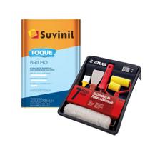Tinta Fosca Lavável Suvinil 18L Branco + Kit 7 Peças Atlas Tinta Fosca Lavável Suvinil 18L Branco + Kit 7 Peças Atlas