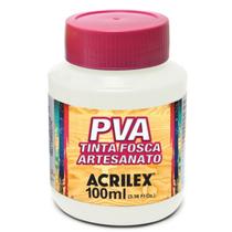 Tinta Fosca para Artesanato PVA 100ml Branco Acrilex