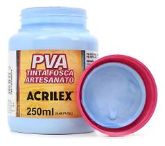 Tinta Fosca Pva Artesanato Acrílex Azul Hortênsia 250ml Azul-claro