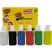 Tinta Guache 015ML Escolar 18ML C/PINCEL 6 Cores - Radex