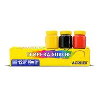 Tinta Guache 12 Cores 15ml Tempera Guache Acrilex