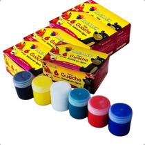 Tinta Guache 15ml 05 Caixas C/06 Cores Alcalex Pintar Escolar