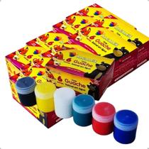 Tinta Guache 15ml 10 Caixas C/06 Cores Alcalex Pintar Escolar