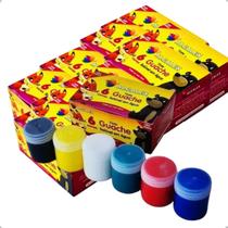 Tinta Guache 15ml 10 Caixas C/06 Cores Alcalex Pintar Escolar