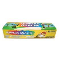 Tinta guache 15ml caixa com 12 cores acrilex