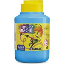 Tinta Guache 250ML Azul Celeste Pacote com 3 Unidades
