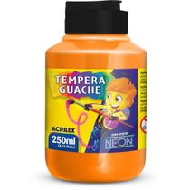 Tinta Guache 250ML Laranja Neon (pacote com 6 Unidades)