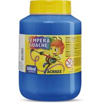 Tinta Guache 500ML Azul - Caixa com 6 Unidades