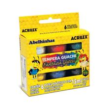 Tinta Guache 6 Cores 15ml Fantasia Glitter Acrilex