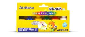 Tinta Guache 6 Cores 18ML Tampa C/Pincel Acrilex